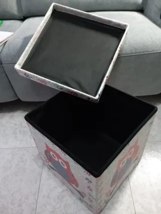 Taburete/Cajón Almacenaje Búho Multicolor
