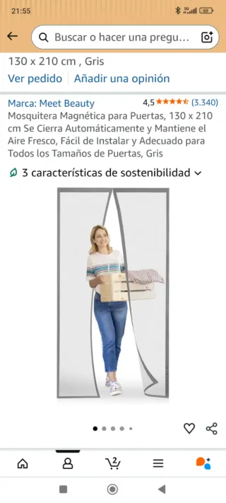 Mosquitera magnética 130 x 210 NUEVA