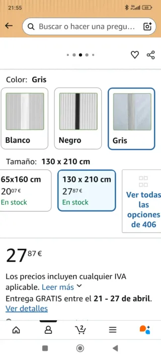 Mosquitera magnética 130 x 210 NUEVA