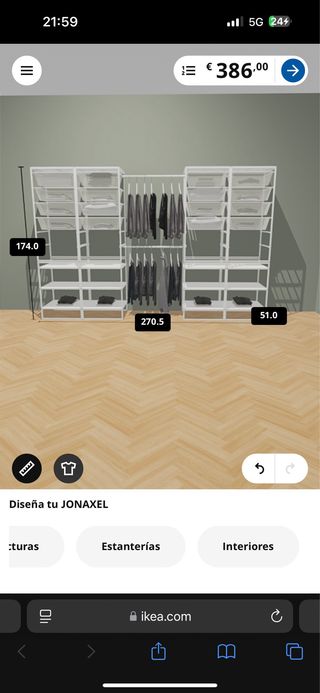 Armario modular JONAXEL Ikea blanco