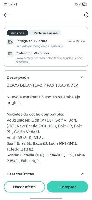 Pinza de freno coche
