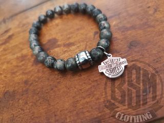 Bracciale Harley Davidson pietre grigio scuro