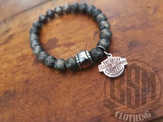 Bracciale Harley Davidson pietre grigio scuro