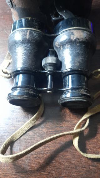 Prismáticos Franceses Antiguos con Estuche cuero