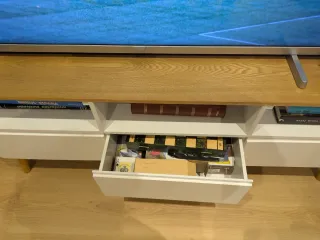 Mueble TV Nórdico Madera y Blanco