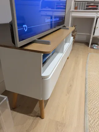 Mueble TV Nórdico Madera y Blanco