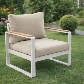 Sillón de jardín moderno en hierro  60 cm x 80 cm