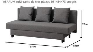 Sofá cama Ikea ASARUM gris
