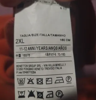 Jersey niño Benetton naranja