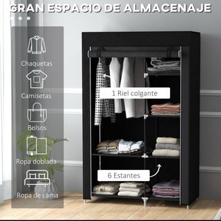 Guardaroba in tessuto nero