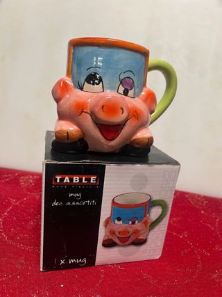 Tazza ceramica maialino colorata