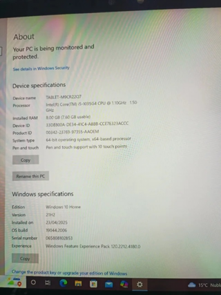 Surface Pro 7 Plata 128GB i5 8GB RAM