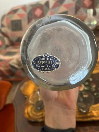 Set liquore di vetro decorato argento