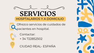 Ofrezco Cuidados en Hospital y domicilio