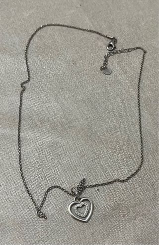 Collar Corazón Plata con Circonitas