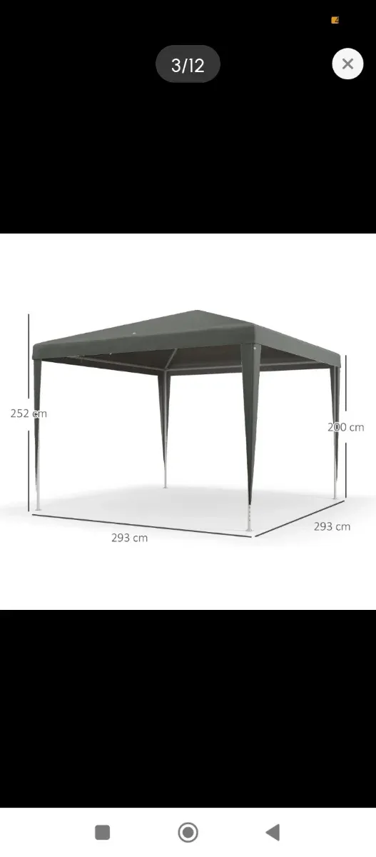 Carpa desmontable jardín gris