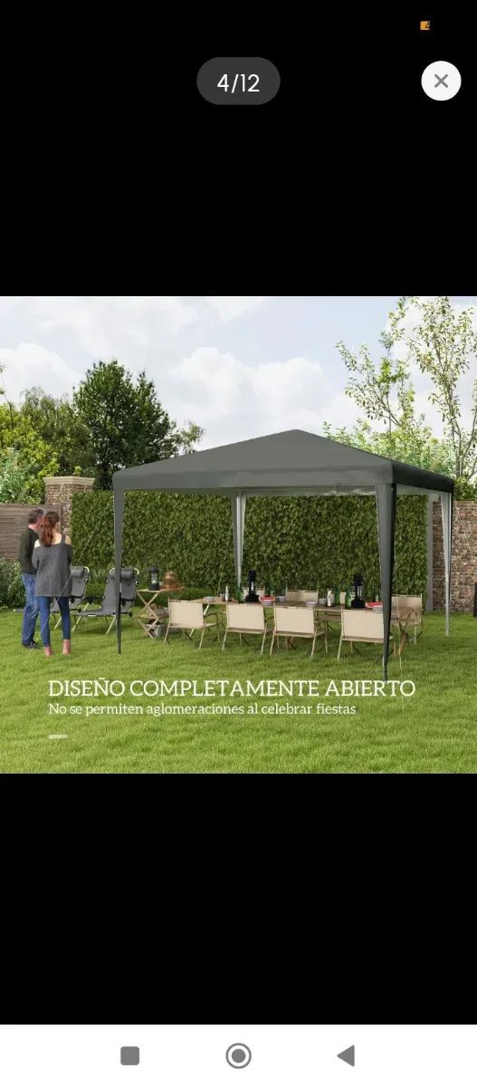 Carpa desmontable jardín gris