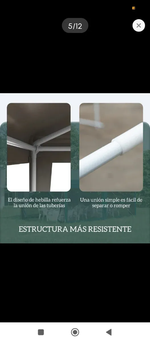 Carpa desmontable jardín gris