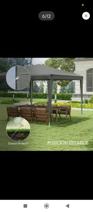 Tenda smontabile da giardino grigia