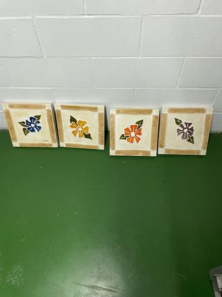 Conjunto 4 Cuadros Decorativos Flores