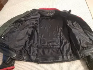 Casaco de cabedal Miline Moto Preto/Vermelho