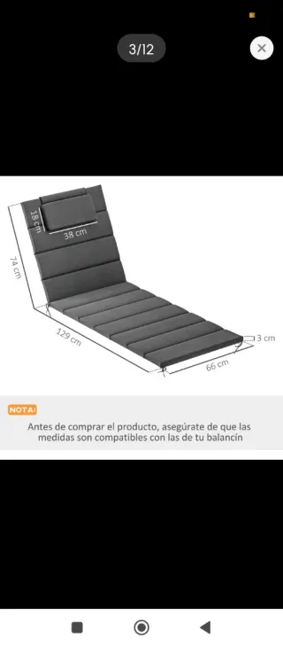 Cuscini per sdraio da giardino (2 unità)