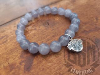 Bracciale Harley Davidson pietre grigio chiaro