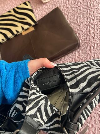 Lote 4 bolsos mano animal print y lisos