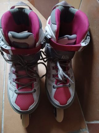 Patines en línea Oxelo rosas y grises