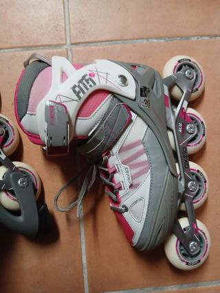 Patines en línea Oxelo rosas y grises