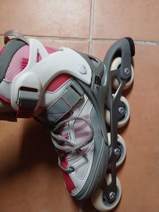 Patines en línea Oxelo rosas y grises