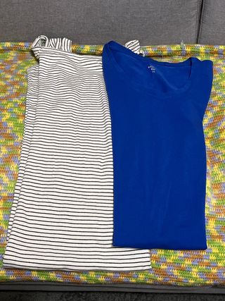 Set di 2 abiti a righe e blu