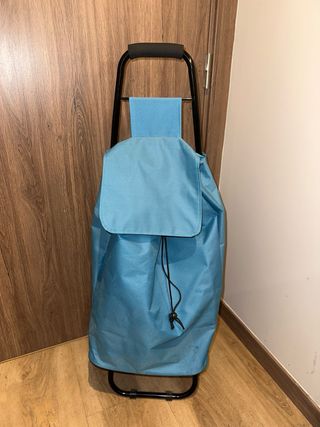 Carrito compra plegable tela y metal