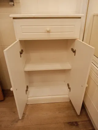 Armario baño madera blanco