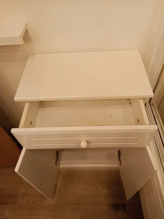 Armario baño madera blanco