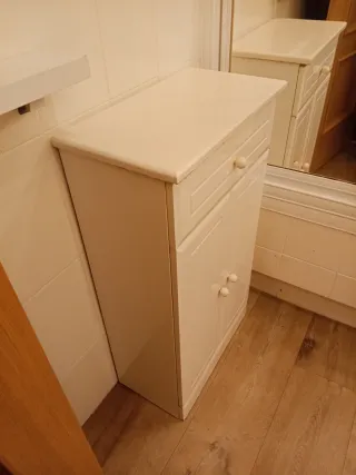 Armario baño madera blanco