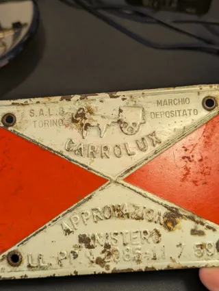 Bollo Tassa Targa Carro Carrolux 1959