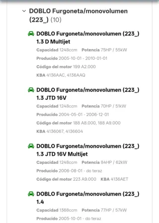 Palier derecho Fiat Doblo (2009-2015)