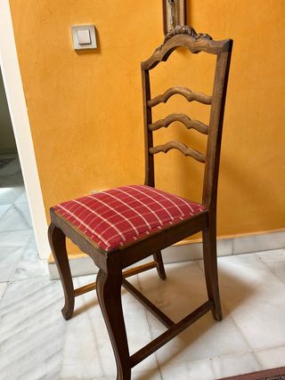 4 Sedie in Legno Imbottito Bordeaux