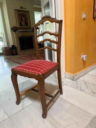 4 Sedie in Legno Imbottito Bordeaux