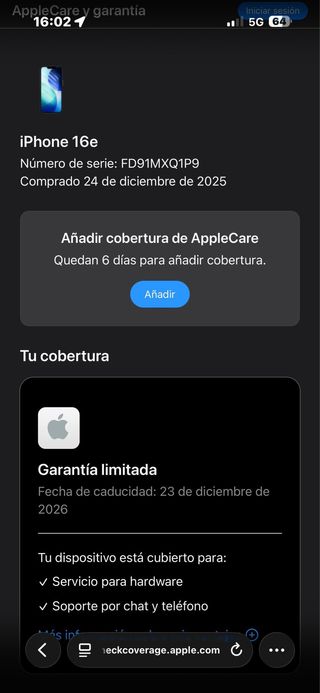 iPhone 16e NUEVO GARANTÍA APPLE