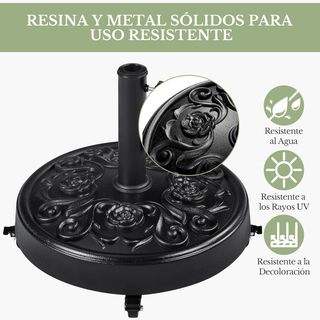 pie de Sombrilla 25kg Ruedas Freno Negra