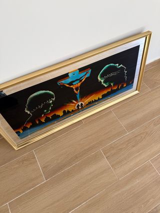 Cuadro religioso marco dorado