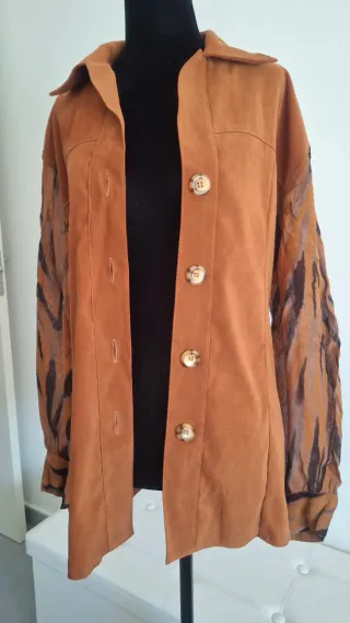 Camisa Terciopelo Vintage Marrón Multicolor