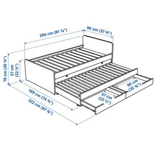 Cama nido blanca con colchón