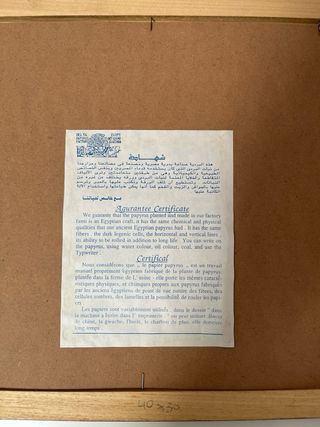 Quadro papiro egizio con cornice legno