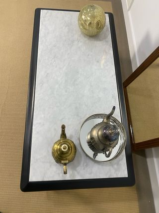 Mesa baja estilo barroco madera y mármol