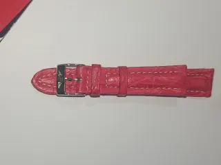 Cinturino Breitling Pelle Rosa Fibbia Argento