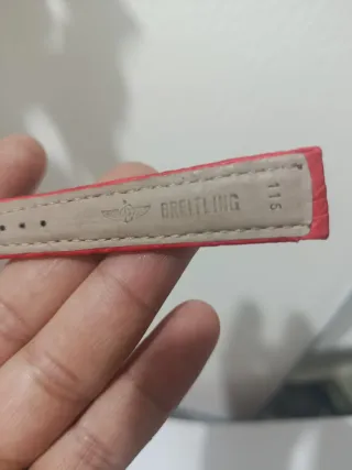 Cinturino Breitling Pelle Rosa Fibbia Argento