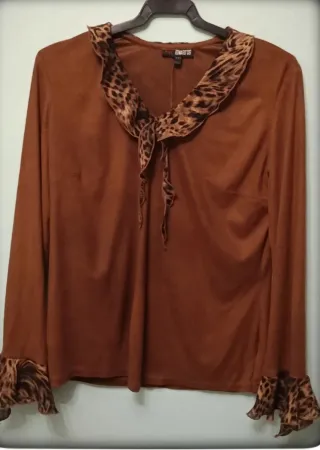 Conjunto Falda y Blusa Marrón Animal Print